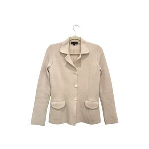 Loro Piana Silk knit blazer jacket in beige ivory